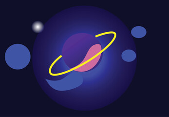 Fototapeta premium illustration of an background with the Saturn