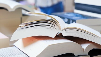 open book on table. back to school