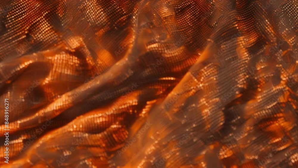 Poster a rusty coppercolored metallic mesh fabric with a weathered appearance adding a touch of vintage cha