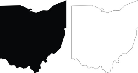 Ohio State outline contour silhouette map