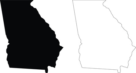 Georgia State outline contour silhouette map © Evgenia