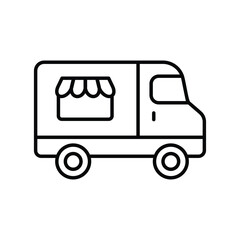 ice cream truck icon with white background vector stock illustration