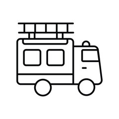 fire truck icon with white background vector stock illustration