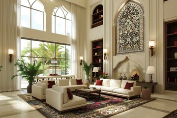 Bohemian boho style entrance foyer and staircase with a eclectic design aesthetic