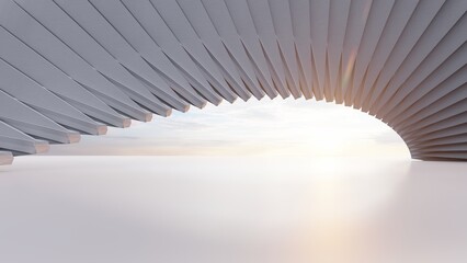 Futuristic architecture background 3d render