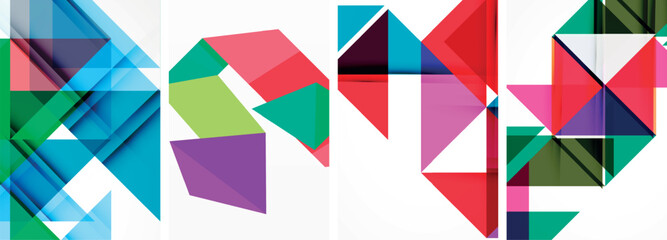 Triangle poster set for wallpaper, business card, cover, poster, banner, brochure, header, website