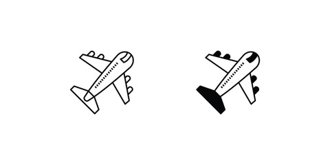airplane icon with white background vector stock illustration