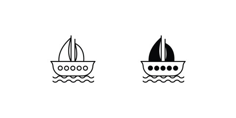 boat icon with white background vector stock illustration