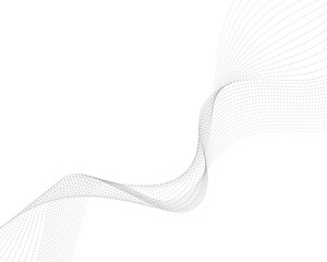 Fototapeta premium Vector abstract background with dynamic waves, lines and particles. 