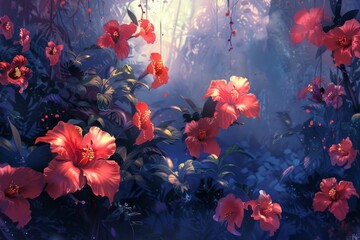 A vibrant and lively floral landscape for design