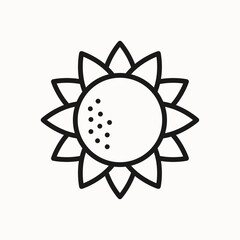 Sunflower line icon. Plant and flower sign, symbol. Isolated on a white background. Pixel perfect. Editable stroke. 64x64.	