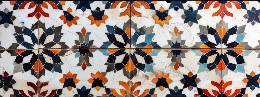 Aufkleber seamless pattern inspired by the intricate patterns found in moroccan tile work.