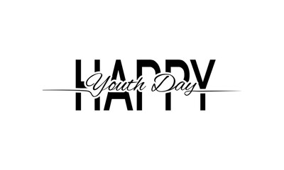 Happy International Youth Day. August 12 International Youth Day. World Youth Day awareness. Perfect for poster, banner, greeting card, background, flyer, template. Vector illustration