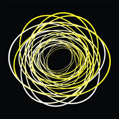 Abstract line from LED light on the black background.