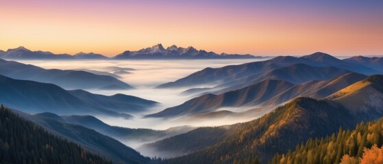 mountain lanscape. golden hour view of mountain