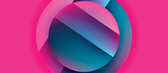 Fototapeta premium Glossy metal glowing circles geometric background. Minimal abstract composition. Vector illustration For Wallpaper, Banner, Background, Card, Book Illustration, landing page