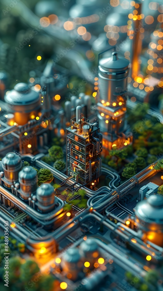 Poster futuristic microgrid with ai driven energy management system optimizing sustainable power