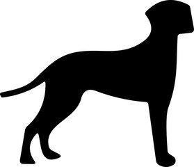  funny pet animal. Dog silhouette icon. puppy characters design flat black color in different poses.