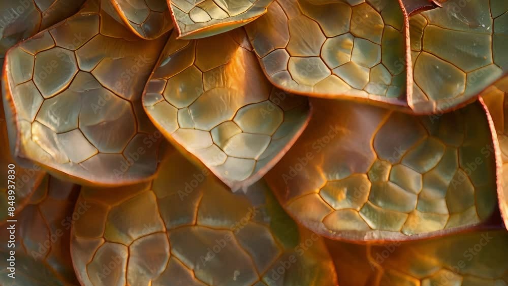 Poster the texture of a single succulent leaf up close its waxy layer appearing almost translucent and refl