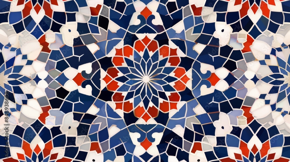 Aufkleber seamless pattern inspired by the intricate patterns found in moroccan tile work.