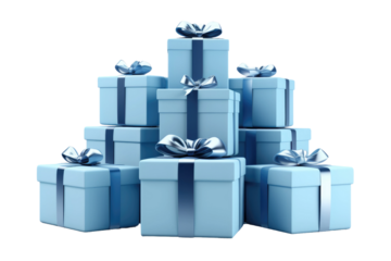 The Blue Symphony: A Cascade of Elegance on a Clear PNG or White Background.