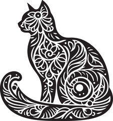 Cat silhouette vector illustration