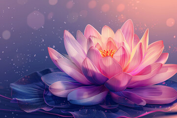 Gradient Lotus flower with gradient background.