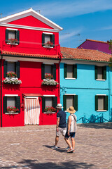 view of Burano, Venice, Italy