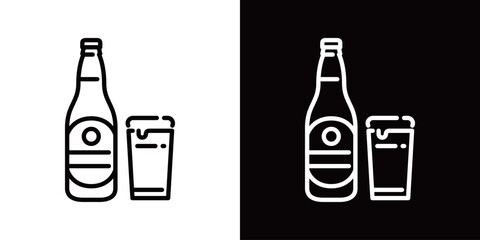シンプルなビールのラインアイコン