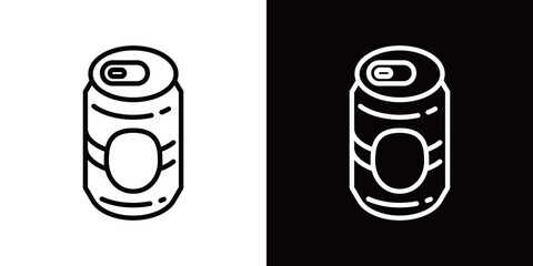シンプルな缶ビールのラインアイコン