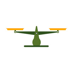 scale weight flat design vector illustration. Libra scale isolated on white background.