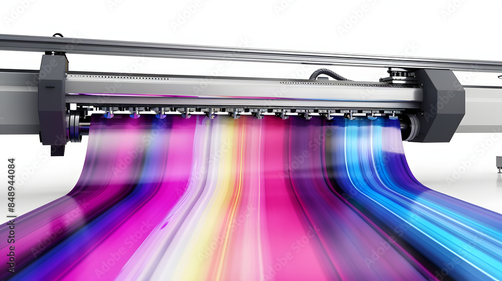 Poster professional large format printer on transparent background
