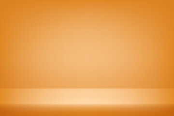 Orange Studio background. Orange Background Empty Room Studio with table. Space for selling products on the website. Abstract green showroom. Vector illustration.
