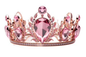 Majestic Pink Crown of Elegance on a Clear PNG or White Background.