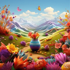 Nowruz Festivals colorful background design best quality hyper realistic wallpaper image