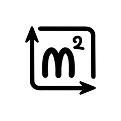 Square meter" outline information icon eps vector illustration