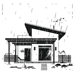 Flat design house silhouette