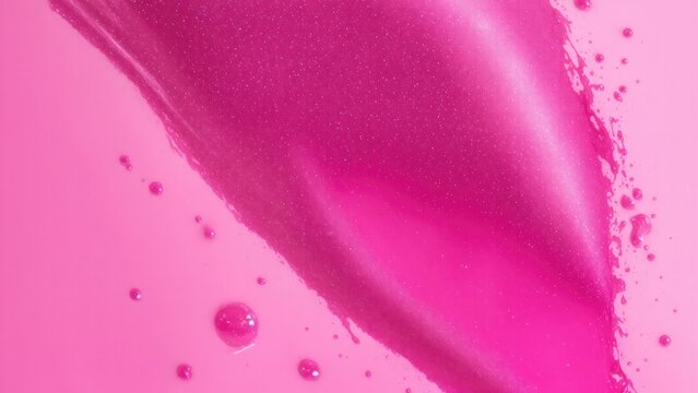 Glam gloss. Pink glitter fluid motion