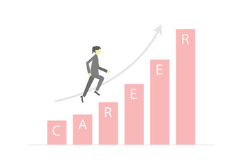 キャリアアップを目指すビジネスマンのイラスト
