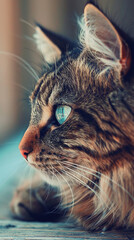 portrait of a beautiful cute cat, background for smartphone