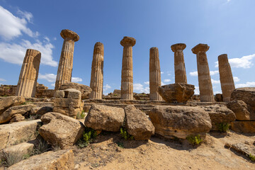 Temple of Hercules in the Valley of the Temples in Agrigento, Sicily, Italy