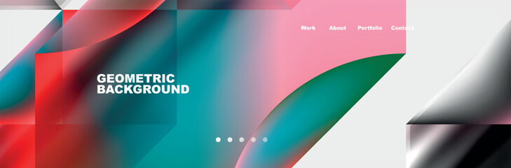 Abstract geometric shapes web design page. Vector Illustration For Wallpaper, Banner, Background, Card, Book Illustration, landing page