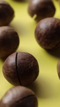 Vertical of macadamia nuts 