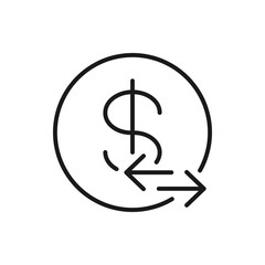 Money coins exchange icon flat style isolated on white background. Vector illustration