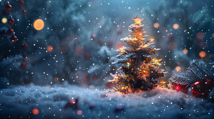 Beautiful bright Christmas background with copy space. AI Generated