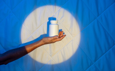 personal health and wellness through the symbolic representation of a supplement bottle