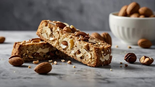 Appetizing biscotti with nuts, Italian food