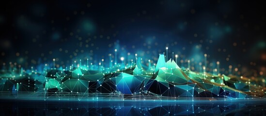 Abstract Digital Landscape with Glowing Points