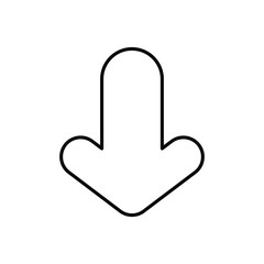 Arrow Down icon design with white background stock illustration