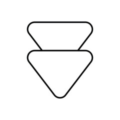 Arrow Down icon design with white background stock illustration